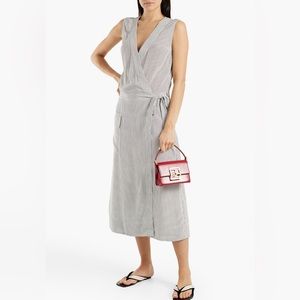 💕💕EQUIPMENT Maovesa polka-dot silk crepe de chine midi wrap dress size L💕💕